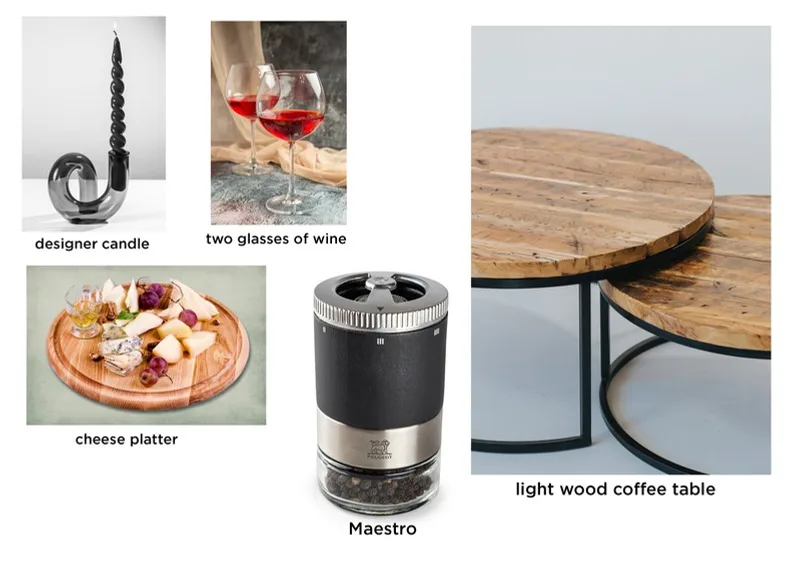 The separate product photos, before