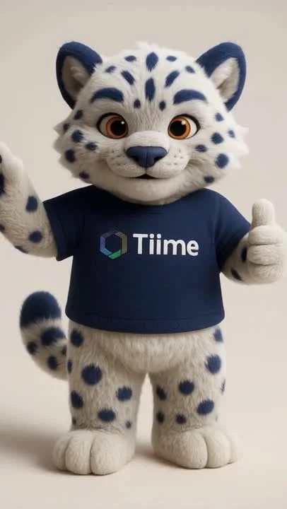 The Tiime mascot in 3D, produced by the team