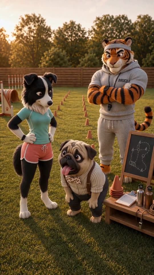 Épisode 4 de Nos Colocs : Bruce, le coach, sur le terrain avec le carlin et le border collie