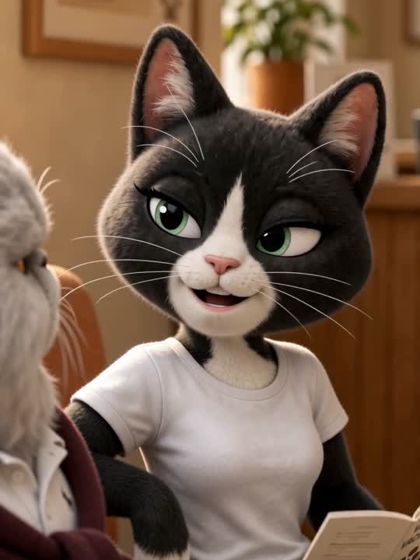 La chatte noir et blanc de Nos Colocs
